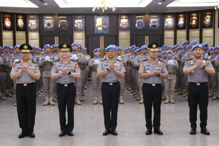 Wakapolri Pimpin Upacara Purna Tugas FPU 7 Minusca, 140 Personel Terima Penghargaan